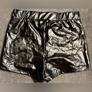 Never worn, pleather shorts